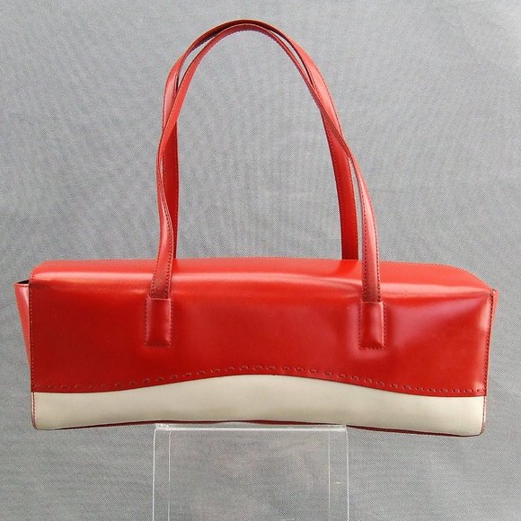 M. London Genuine Leather Red Rectangular Bag - Picture 1 of 8